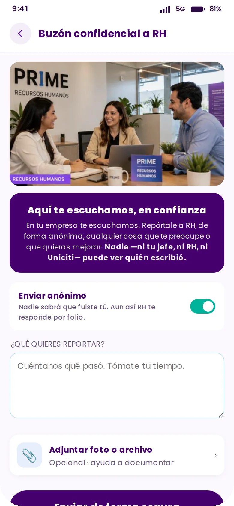 Buzón confidencial a RH